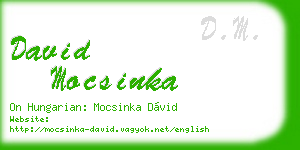 david mocsinka business card